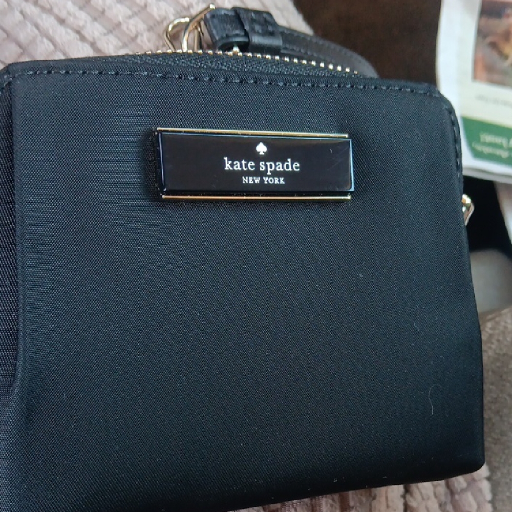 Kate Spade Black Compact Wallet With Strap Brand New Withot Tags